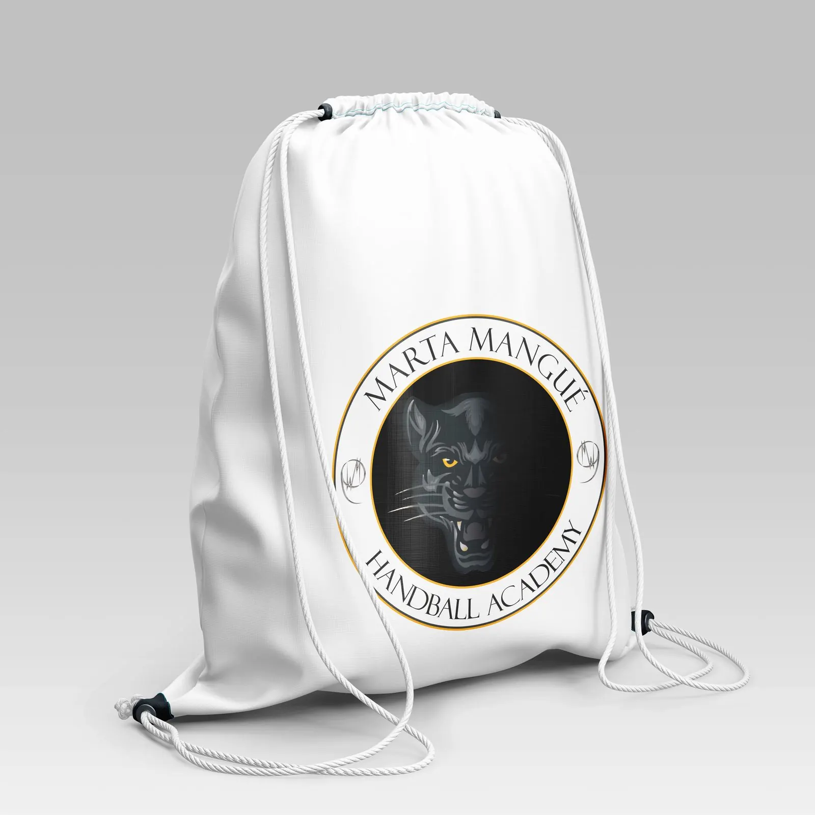 Mochila de cuerdas con el escudo de la academia